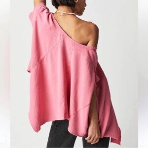 Free People We The Free Angel Cotton Handkerchief Hem Tee Women’s XS Pink